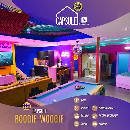 Capsule Boogie-Woogie - Jacuzzi - Sauna - Billard - Jeux - Ecran Geant - Filet Suspendu - Netflix La Louviere Bagian luar foto